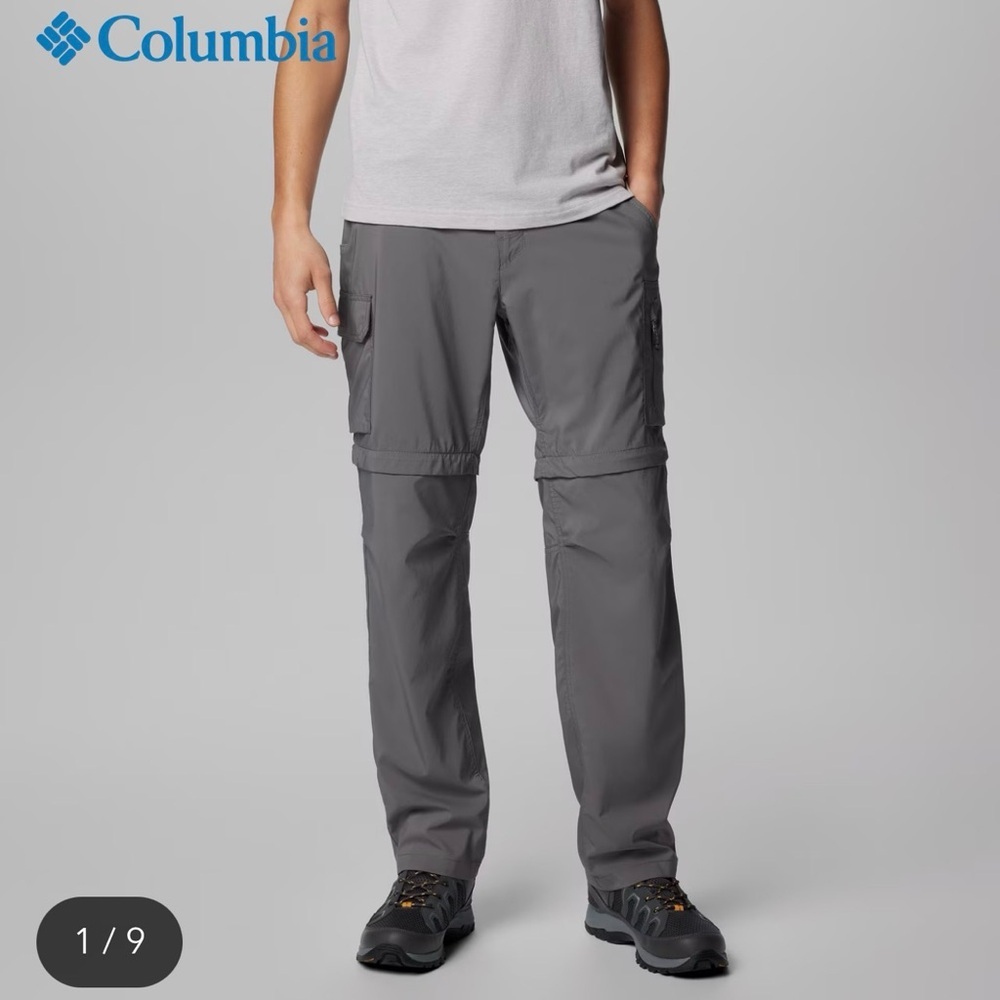 Men's Columbia Silver Ridge Convertible Grey Pants size 50/32